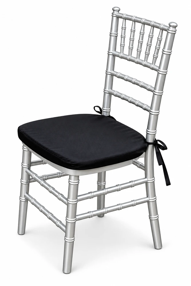 Silver Chiavari chair with cushion